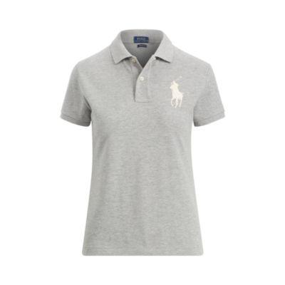 Ralph Lauren Skinny Fit Mesh Polo Shirt Andover Heather