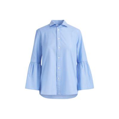 Ralph Lauren Cotton Bell-sleeve Shirt Blue/white