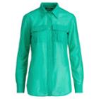 Ralph Lauren Lauren Cotton-silk Voile Shirt Tropic Turquoise
