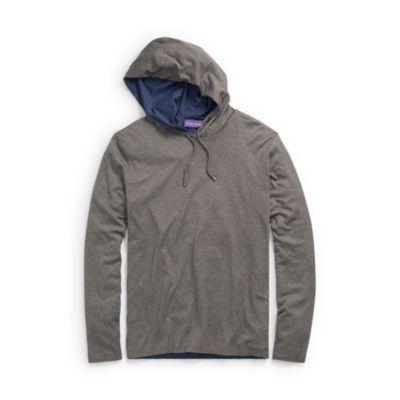 Ralph Lauren Reversible Cotton Hoodie Grey/supply Blue Melange