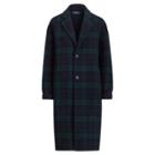 Ralph Lauren Tartan Merino Wool-blend Coat Blackwatch