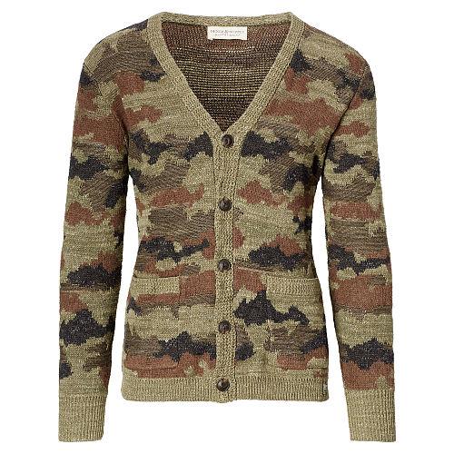 Ralph Lauren Denim & Supply Camo Cotton V-neck Cardigan Olive Multi