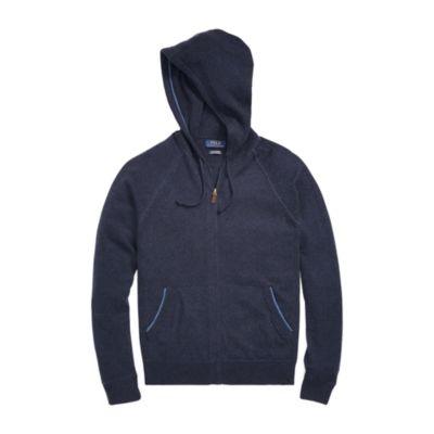 Ralph Lauren Washable Cashmere Hoodie Winter Navy Heather