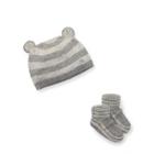 Ralph Lauren Wool-cashmere Hat & Bootie Set Medium Grey Heather 0-3m