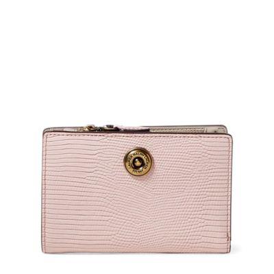 Ralph Lauren Faux-lizard Compact Wallet Rose Smoke