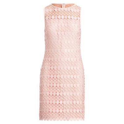 Ralph Lauren Lace-mesh Sleeveless Dress Englsh Rose 12p