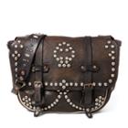 Ralph Lauren Rrl Embossed Leather Saddle Bag Vintage Black
