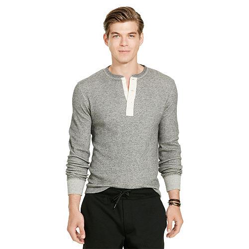 Polo Ralph Lauren Waffle-knit Cotton Henley Vintage Twist Heather