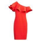 Ralph Lauren Ruffled One-shoulder Dress Begonia Orange