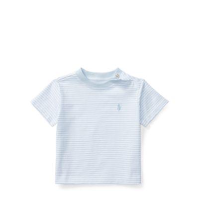 Ralph Lauren Striped Cotton Jersey T-shirt Beryl Blue/white 12m