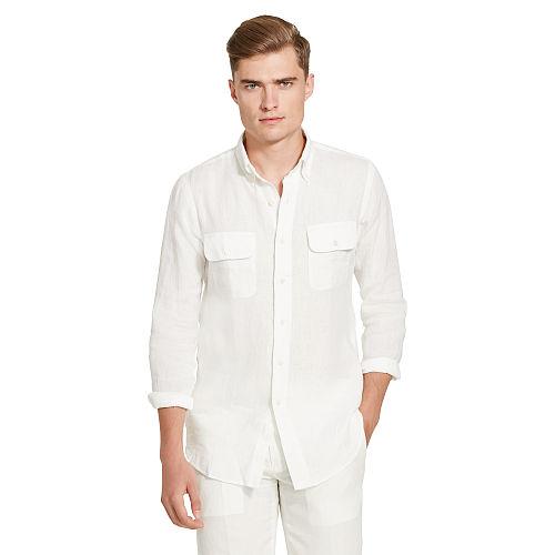 Polo Ralph Lauren Linen Utility Shirt White