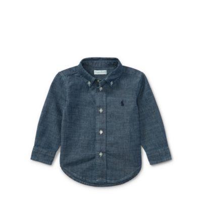 Ralph Lauren Indigo Cotton Chambray Shirt Dark Blue 9m