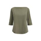 Ralph Lauren Button-shoulder Jersey Top Sage Moss