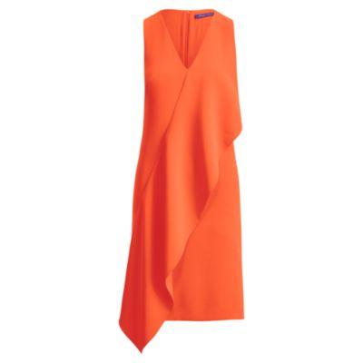 Ralph Lauren Lucianna Ruffled Crepe Dress Persimmon