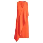 Ralph Lauren Lucianna Ruffled Crepe Dress Persimmon