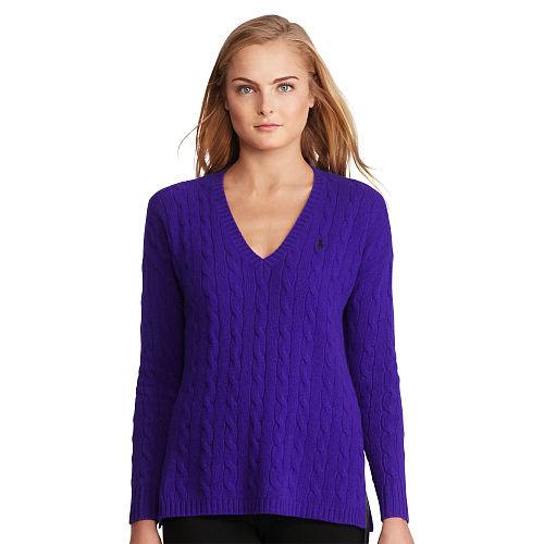 Polo Ralph Lauren Cable Wool-cashmere Sweater British Purple