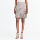 Ralph Lauren Lauren Fringed Suede Skirt Tundra
