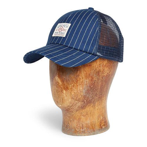 Ralph Lauren Rrl Indigo-dyed Cotton Trucker Hat Indigo White