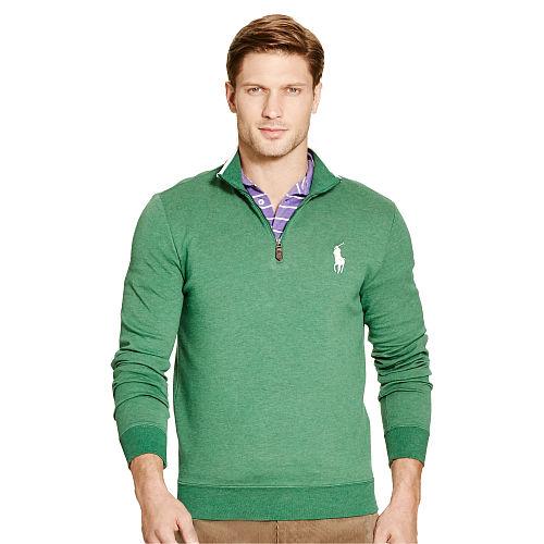 Ralph Lauren Polo Golf Cotton-blend Half-zip Pullover Green Heather