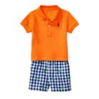 Ralph Lauren Cotton Polo & Poplin Short Set Resort Orange 3m