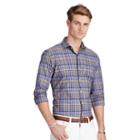 Polo Ralph Lauren Plaid Cotton Poplin Shirt Purple/tan Multi