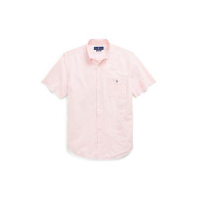 Ralph Lauren Classic Fit Cotton Sport Shirt Pink/white Xl Tall