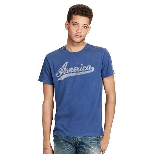 Ralph Lauren Denim & Supply Cotton-blend Graphic Tee Annapolis Blue America