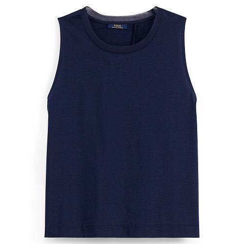 Polo Ralph Lauren Flutter-back Jersey Top Navy