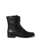 Ralph Lauren Saige Leather Combat Boot Black