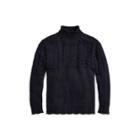 Ralph Lauren Aran-knit Cotton Sweater Navy