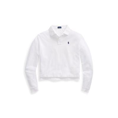 Ralph Lauren Cropped Mesh Polo Shirt White