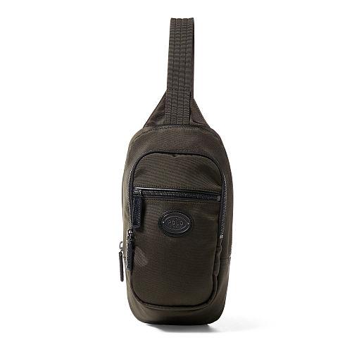 Polo Ralph Lauren Leather-trimmed Sling Bag Olive