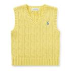 Ralph Lauren Cable-knit Cotton Vest Beekman Yellow 18m