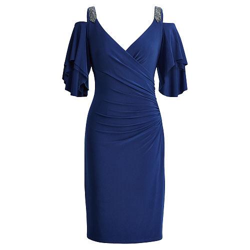 Ralph Lauren Lauren Cutout-shoulder Jersey Dress Indigo