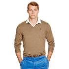Ralph Lauren Polo Golf Merino Wool V-neck Sweater Scout Taupe Heather