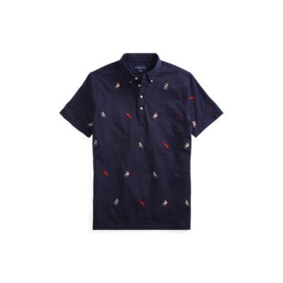 Ralph Lauren Classic Fit Knit Oxford Shirt Sailing Multi 5x Big
