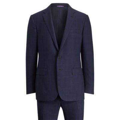 Ralph Lauren Windowpane Wool Suit Navy And Bright Navy
