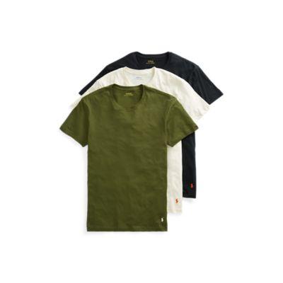 Ralph Lauren Classic Crewneck 3-pack Oatmeal/olive/black
