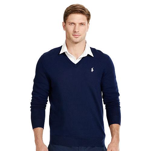 Ralph Lauren Polo Golf Merino Wool V-neck Sweater French Navy