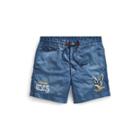 Ralph Lauren Embroidered Twill Short Washed Blue