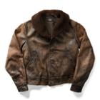 Ralph Lauren Rrl Shearling-trim Leather Jacket Brown