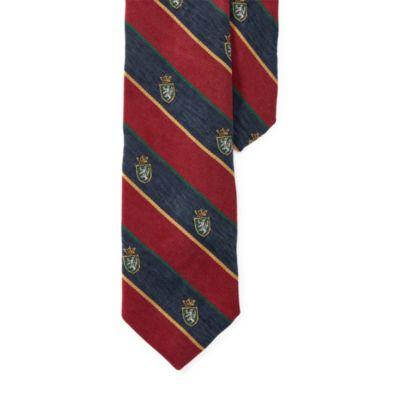 Ralph Lauren Striped Silk Narrow Club Tie Navy/wine