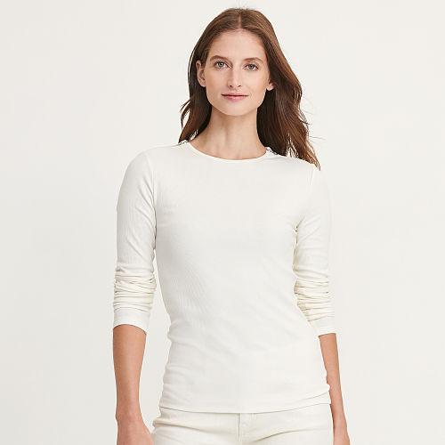 Ralph Lauren Lauren Zip-shoulder Cotton Tee Antique Ivory