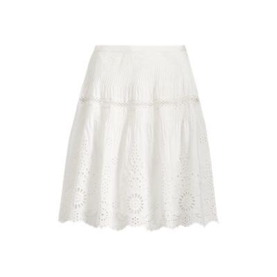 Ralph Lauren Lace-embroidered Skirt White
