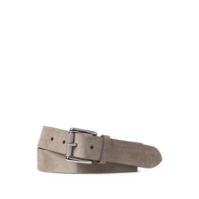 Ralph Lauren Roller-buckle Suede Belt Fog Grey