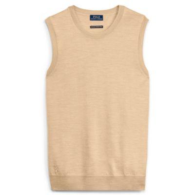 Ralph Lauren Merino Wool Sleeveless Sweater Camel