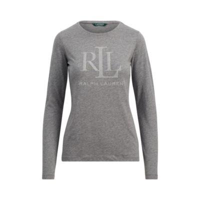 Ralph Lauren Microstud Jersey T-shirt Cityscape Grey Heather