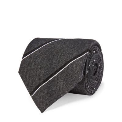 Ralph Lauren Regimental-stripe Tie Charcoal/black