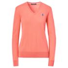 Ralph Lauren Golf Cotton V-neck Sweater Coral Glow
