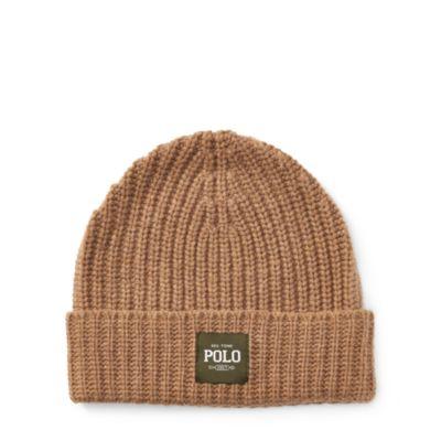 Ralph Lauren Ribbed Merino Wool Hat Whiskey Brown